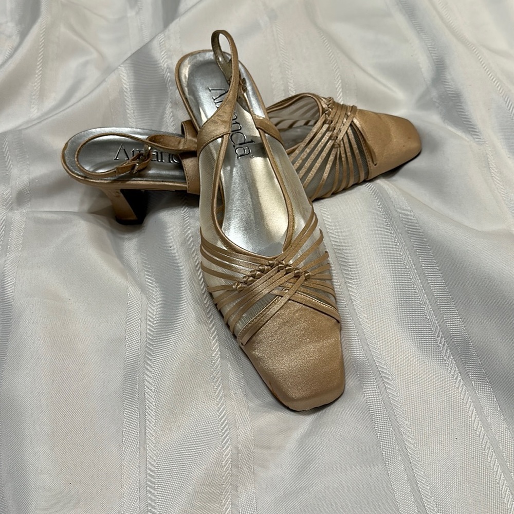 Satin Champagne pumps